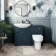 Capri Navy Blue Combination Vanity Basin and Miami Toilet 1150mm - Chrome Handles