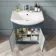Capri Navy Blue Combination Vanity Basin and Miami Toilet 1150mm - Chrome Handles