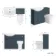 Capri Navy Blue Combination Vanity Basin and Miami Toilet 1150mm - Chrome Handles