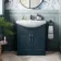 Capri Navy Blue Vanity with Semi Recessed Basin 750mm - Traditional Handles