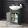 Capri Mystic Green Basin Vanity and Back To Wall Unit 1050mm (Excludes Toilet) - Chrome Handles