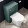 Capri Mystic Green Combination Vanity Basin and Miami Toilet 1050mm - Chrome Handles