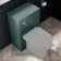 Capri Mystic Green Basin Vanity and Back To Wall Unit 1150mm (Excludes Toilet) - Chrome Handles