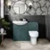 Capri Mystic Green Combination Vanity Basin and Miami Toilet 1150mm - Chrome Handles