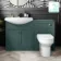Capri Mystic Green Combination Vanity Basin and Miami Toilet 1350mm - Chrome Handles