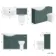 Capri Mystic Green Combination Vanity Basin and Miami Toilet 1350mm - Chrome Handles