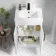 Mersey Gloss White Basin Vanity and Back To Wall Unit 1000mm (Excludes Toilet) - Black Accents