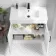 Mersey Gloss White Basin Vanity and Back To Wall Unit 1300mm (Excludes Toilet) - Black Accents