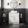 Milos Cotton White Vanity with Troy Basin 800mm - Brushed Handles
