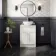 Milos Cotton White Vanity with Oval Basin 600mm - Chrome Handles