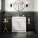 Milos Cotton White Basin Vanity 800mm - Chrome Handles