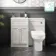 Milos Cotton White Combination Vanity Basin and Miami Toilet 1000mm - Chrome Handles