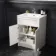 Milos Cotton White Combination Vanity Basin and Austin Toilet 1100mm - Chrome Handles