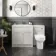 Milos Cotton White Combination Vanity Basin and Miami Toilet 1300mm - Chrome Handles