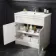 Milos Cotton White Combination Vanity Basin and Miami Toilet 1300mm - Chrome Handles