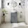 Milos Fog Grey Vanity with Oval Basin 500mm - Chrome Handles