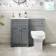 Milos Fog Grey Combination Vanity Basin and Miami Toilet 1000mm - Chrome Handles
