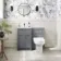 Milos Fog Grey Combination Vanity Basin and Miami Toilet 1000mm - Chrome Handles