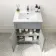 Milos Fog Grey Combination Vanity Basin and Austin Toilet 1100mm - Chrome Handles