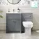 Milos Fog Grey Combination Vanity Basin and Miami Toilet 1100mm - Chrome Handles