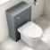 Milos Fog Grey Combination Vanity Basin and Miami Toilet 1300mm - Chrome Handles