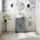 Milos Fog Grey Vanity with Oval Basin 500mm - Traditional Handles