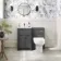 Milos Slate Grey Combination Vanity Basin and Miami Toilet 1000mm - Chrome Handles