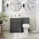 Milos Slate Grey Combination Vanity Basin and Austin Toilet 1100mm - Chrome Handles