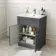 Milos Slate Grey Combination Vanity Basin and Miami Toilet 1100mm - Chrome Handles