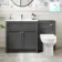 Milos Slate Grey Combination Vanity Basin and Miami Toilet 1300mm - Chrome Handles