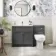 Milos Slate Grey Combination Vanity Basin and Miami Toilet 1300mm - Chrome Handles