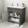 Milos Slate Grey Combination Vanity Basin and Miami Toilet 1300mm - Chrome Handles