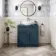 Milos Navy Blue Vanity with Oval Basin 800mm - Chrome Handles