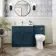 Milos Navy Blue Combination Vanity Basin and Austin Toilet 1300mm - Chrome Handles