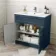 Milos Navy Blue Combination Vanity Basin and Miami Toilet 1300mm - Chrome Handles