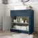 Milos Navy Blue Vanity with Troy Basin 800mm - Traditional Handles