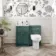 Milos Mystic Green Combination Vanity Basin and Miami Toilet 1000mm - Chrome Handles