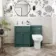 Milos Mystic Green Combination Vanity Basin and Miami Toilet 1100mm - Chrome Handles