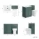 Milos Mystic Green Combination Vanity Basin and Miami Toilet 1100mm - Chrome Handles