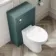 Milos Mystic Green Combination Vanity Basin and Austin Toilet 1300mm - Chrome Handles