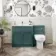 Milos Mystic Green Combination Vanity Basin and Miami Toilet 1300mm - Chrome Handles