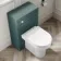 Milos Mystic Green Combination Vanity Basin and Miami Toilet 1300mm - Chrome Handles