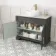 Lucia Graphite Grey Vanity with Marble Top & Oval Counter Top Basin 1030mm - Brass Knurled Handles
