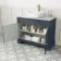 Lucia Inky Blue Vanity with Marble Top & Curved Counter Top Basin 1030mm - Brushed Brass Accents