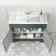 Lucia Midnight Green Basin Vanity 1030mm - Brushed Brass Accents
