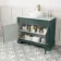 Lucia Midnight Green Vanity with Marble Top & Oval Counter Top Basin 1030mm - Brushed Brass Accents