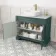 Lucia Midnight Green Vanity with Marble Top & Curved Counter Top Basin 1030mm - Brushed Brass Accents