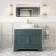 Lucia Midnight Green Vanity with Marble Top & Curved Counter Top Basin 1030mm - Brass Knurled Handles