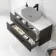 Elba Graphite Grey Wall Hung Drawer Vanity 1000mm Excludes Counter Top Basin - Black Accents