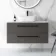 Elba Graphite Grey Wall Hung Drawer Vanity with Marble Top & Curved Counter Top Basin 1000mm - Black Accents